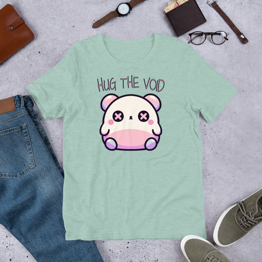Weirdcore Pastel Goth Grunge Cute Bear Shirt Hug The Void T-Shirt Weird Stuff Oddcore Tee