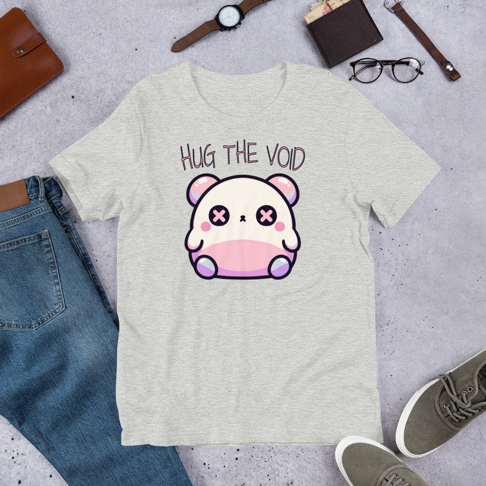 Weirdcore Pastel Goth Grunge Cute Bear Shirt Hug The Void T-Shirt Weird Stuff Oddcore Tee