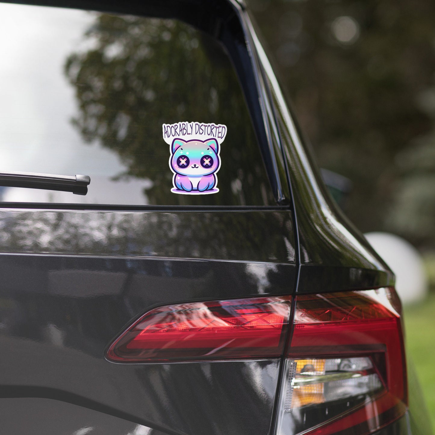 Weirdcore Pastel Goth Grunge Cute Trippy Cat Sticker Adorably Distorted Vinyl Waterproof Sticker Weird Stuff Oddcore Gift