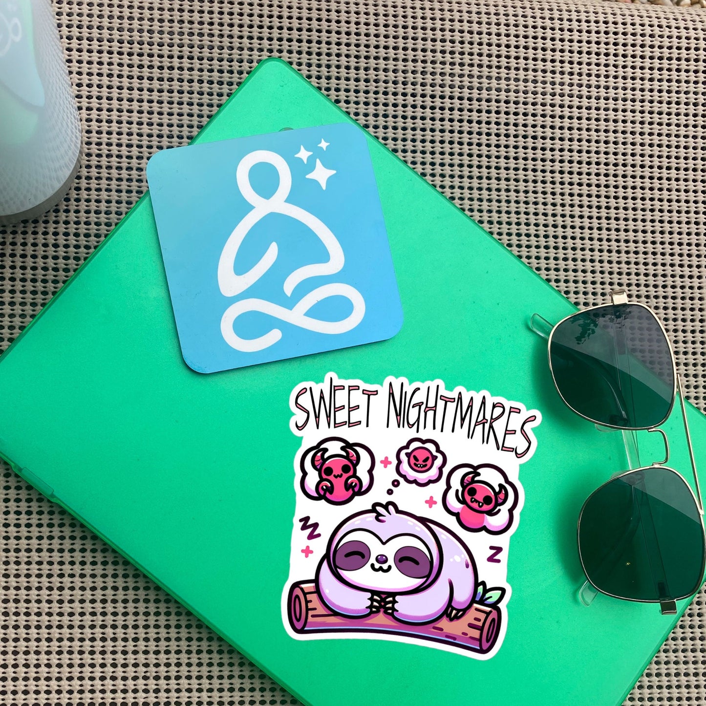 Weirdcore Pastel Goth Grunge Cute Sloth Sticker Sweet Nightmares Vinyl Waterproof Sticker Weird Stuff Oddcore Gift