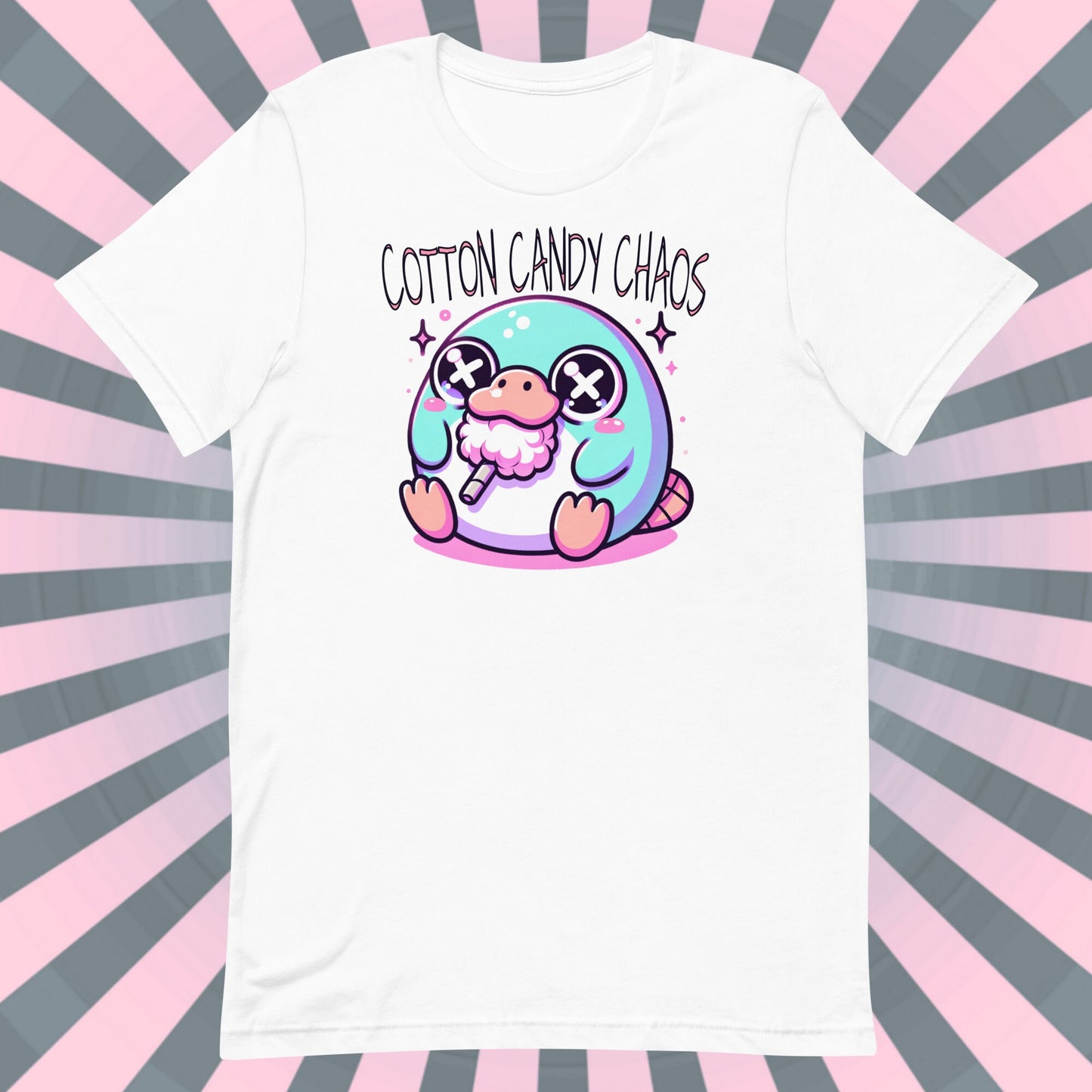Weirdcore Pastel Goth Grunge Cute Platypus Shirt Cotton Candy Chaos T-Shirt Weird Stuff Oddcore