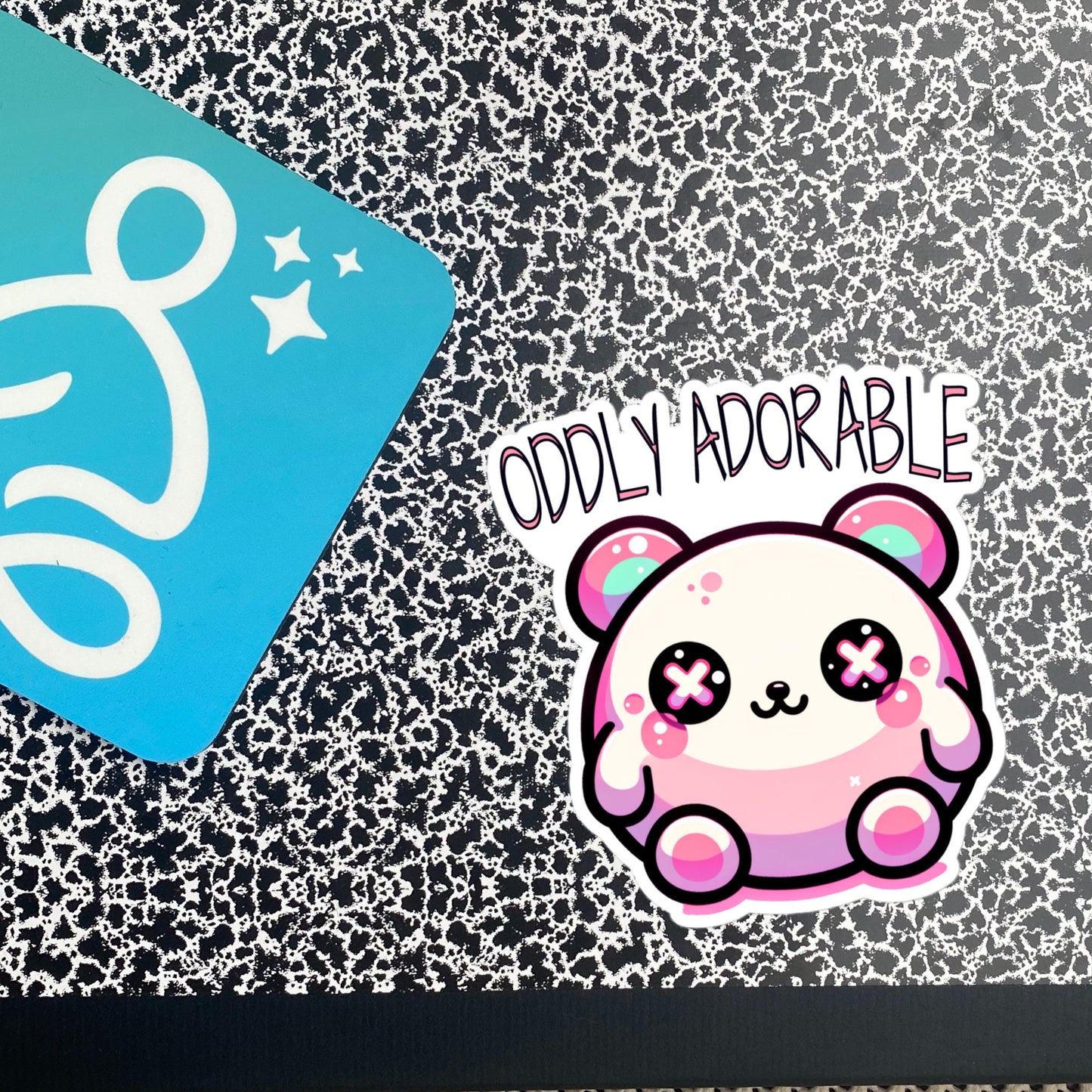 Weirdcore Pastel Goth Grunge Cute Teddy Bear Sticker Oddly Adorable Vinyl Waterproof Sticker Weird Stuff Oddcore Gift