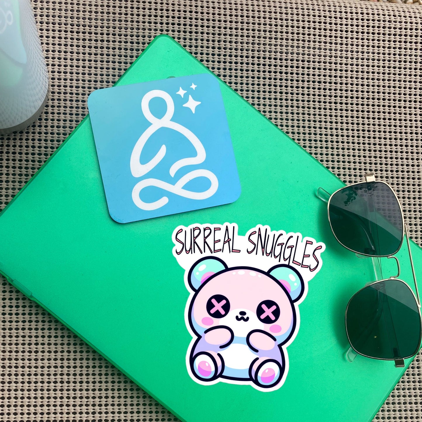 Weirdcore Pastel Goth Grunge Cute Trippy Bear Sticker Surreal Snuggles Vinyl Waterproof Sticker Weird Stuff Oddcore Gift