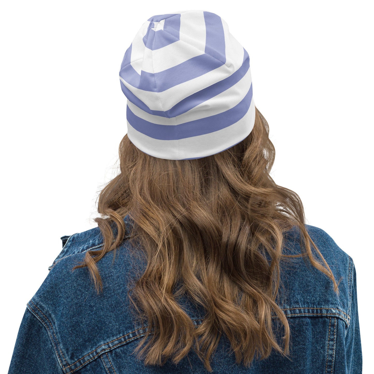 Weirdcore Pastel Goth Grunge Cute Cat Striped Beanie, Purrfect Paradox Oddcore Beanie Hat