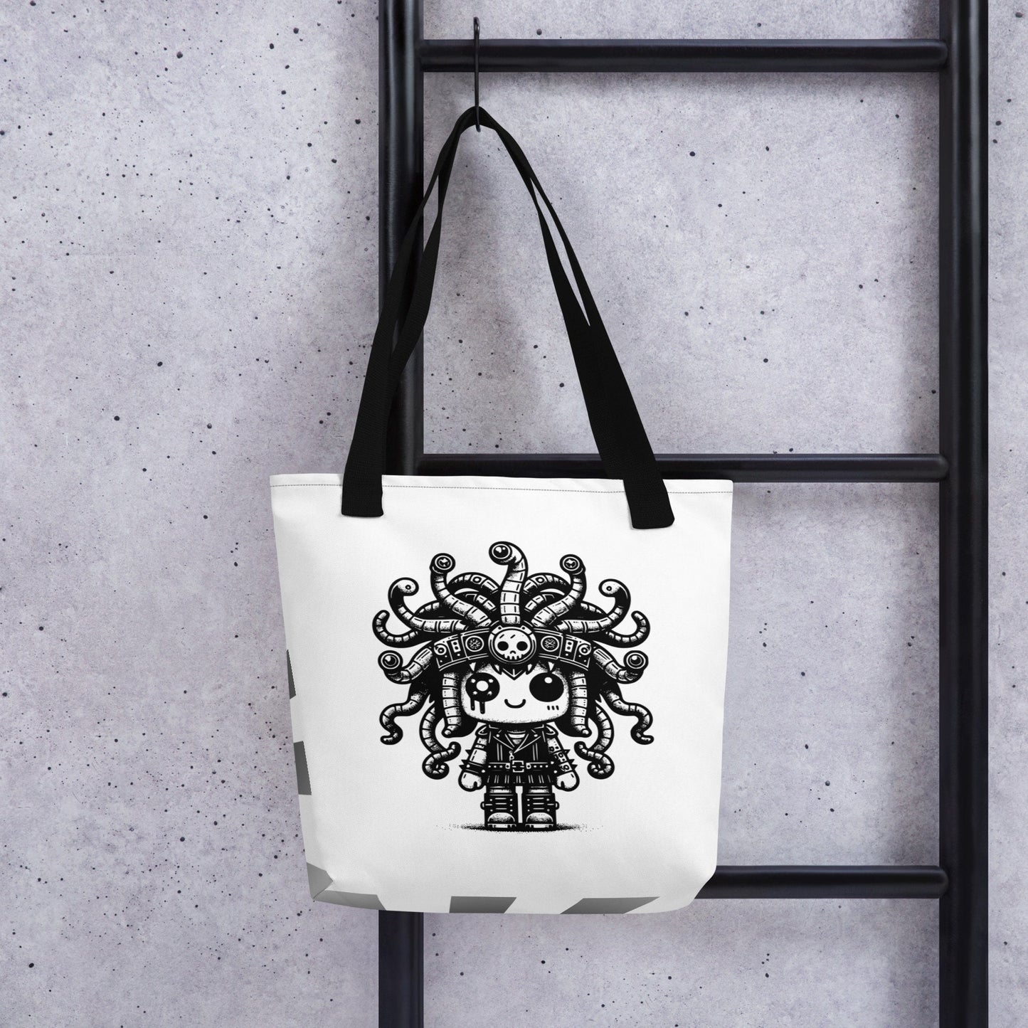 WHITE Pastel Goth Grunge Punk Medusa Tote Bag Creepy Cute Gorgon Tote DreamSage Tote Bag