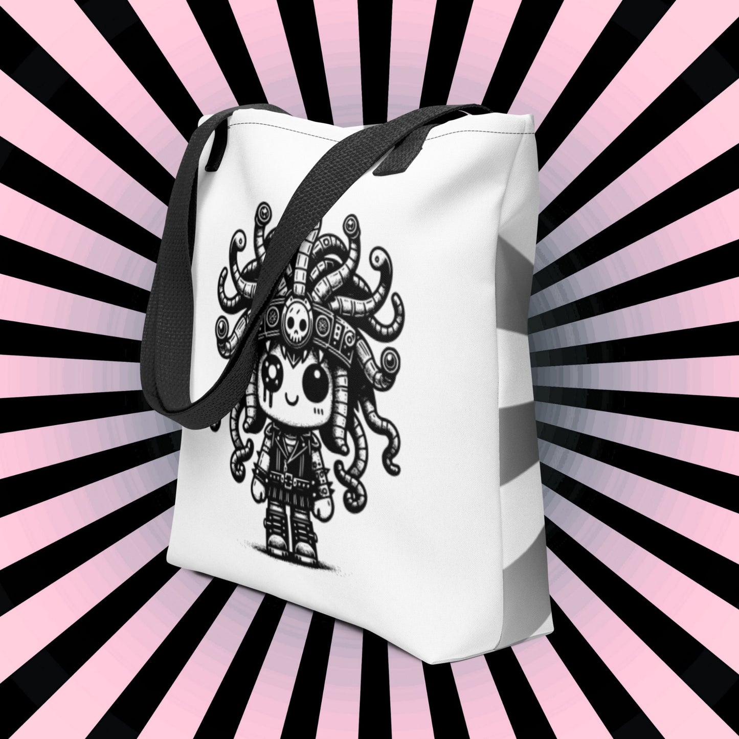 WHITE Pastel Goth Grunge Punk Medusa Tote Bag Creepy Cute Gorgon Tote DreamSage Tote Bag