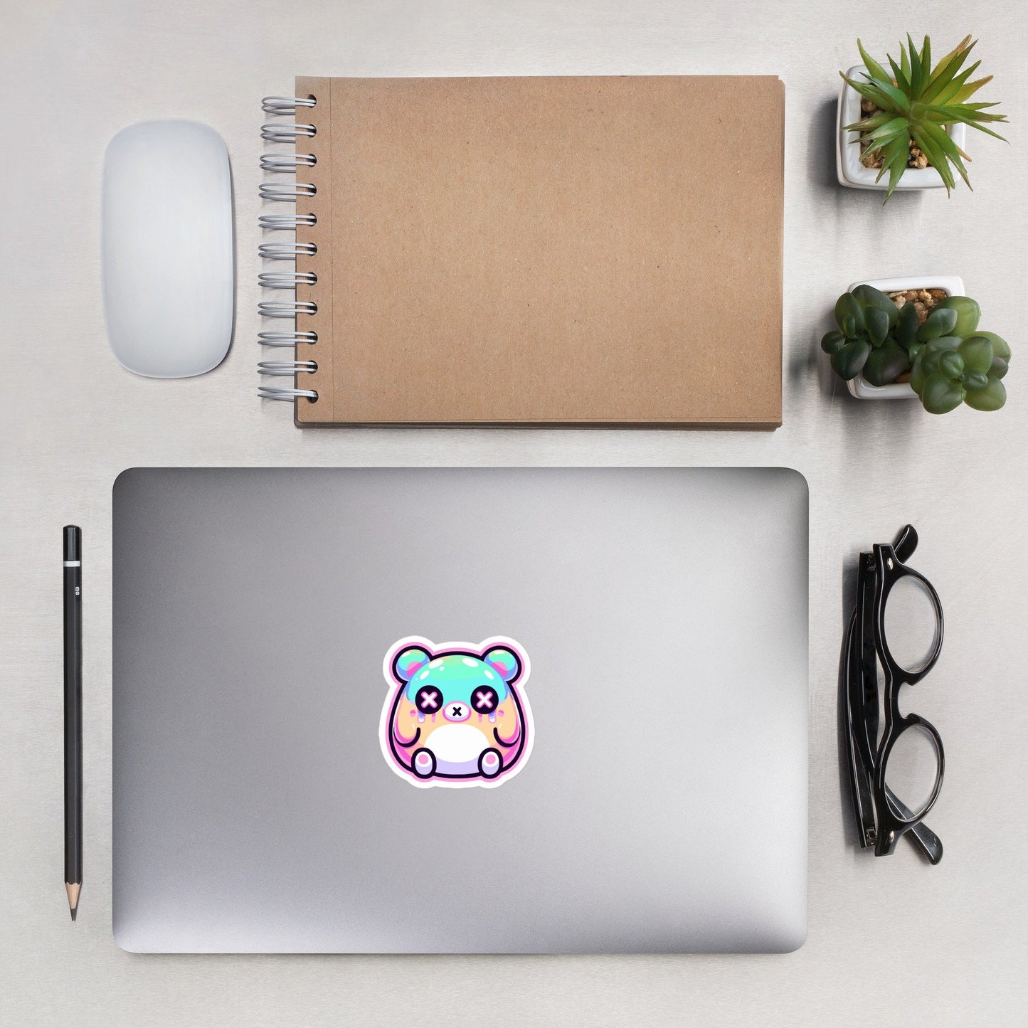Trippy Cute Gore Clowncore Bear Vinyl Sticker Grunge Pastel Goth Weirdcore Teddy Sticker Gifts