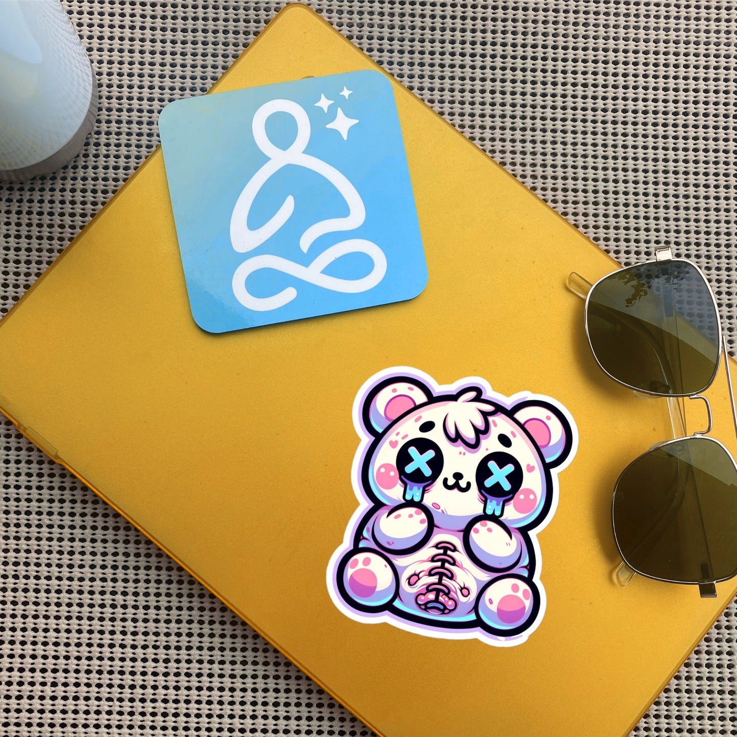 Creepy Cute Gore Weirdcore Bear Vinyl Sticker Grunge Pastel Goth Stitch Teddy Weird Sticker Gifts