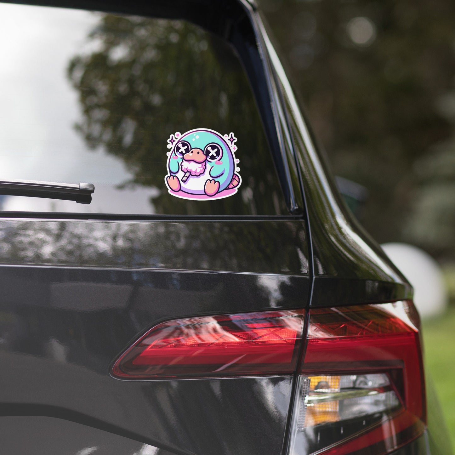 Creepy Cute Gore Clowncore Platypus Vinyl Sticker Grunge Pastel Goth Animal Cotton Candy Sticker Gifts