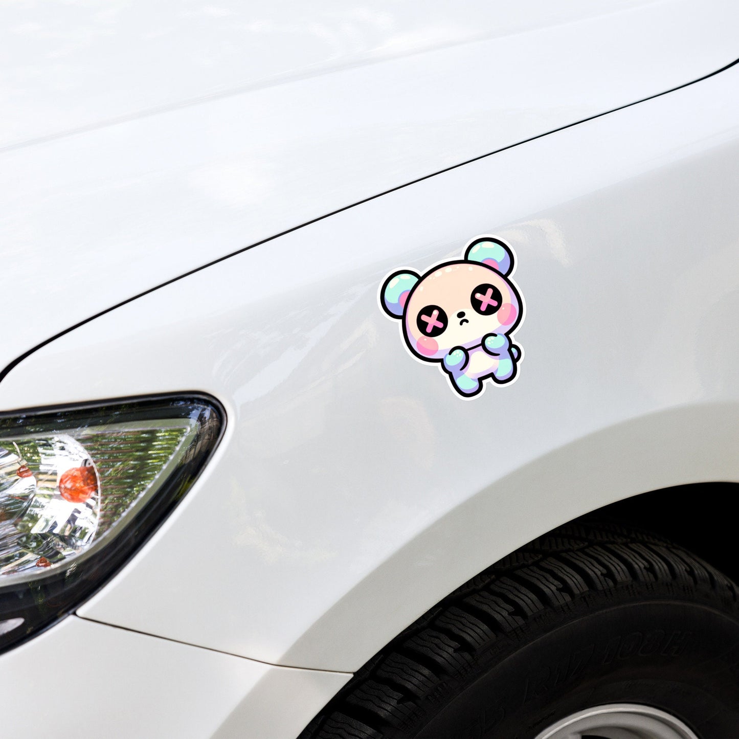 Weirdcore Pastel Goth Grunge Cute Panic Bear Vinyl Sticker Oddcore Teddy Waterproof Sticker, Weird Stuff Unique Gift