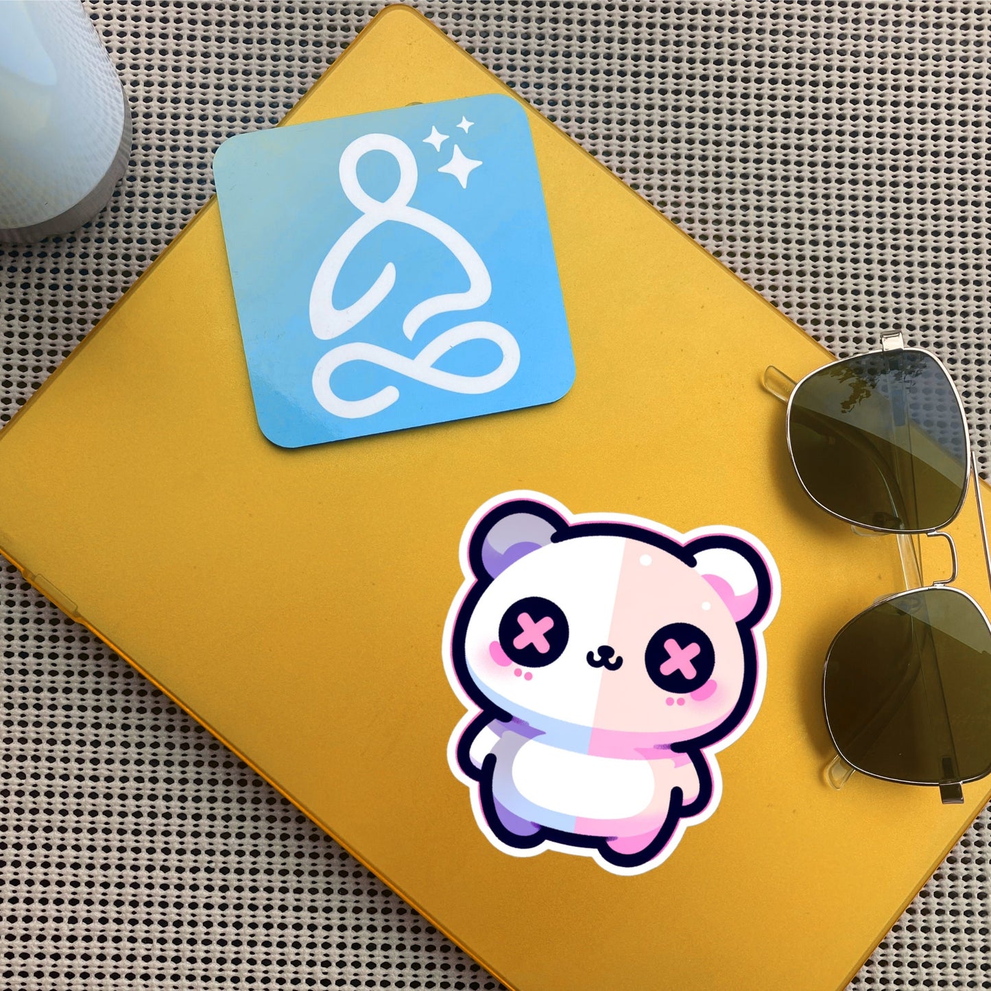 Weirdcore Pastel Goth Grunge Cute Bipolar Bear Vinyl Sticker Oddcore Animal Waterproof Sticker, Weird Stuff Unique Gift