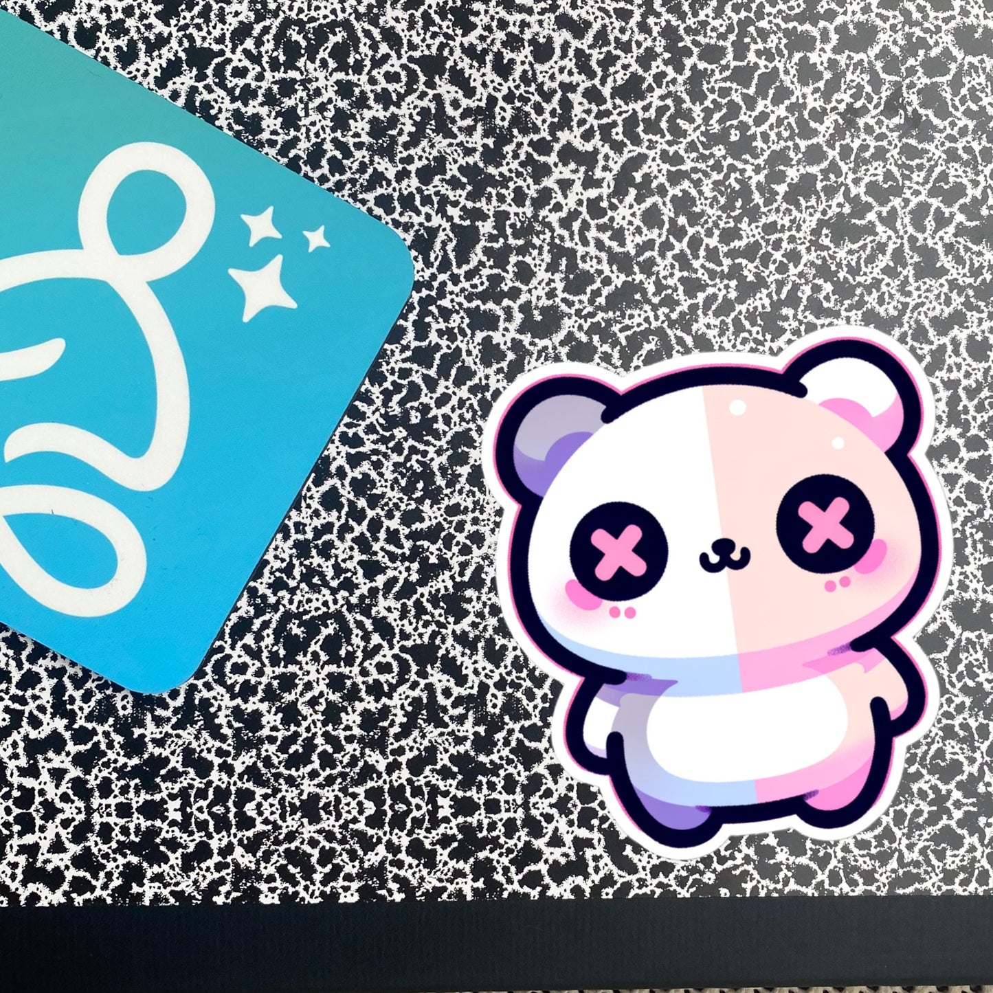 Weirdcore Pastel Goth Grunge Cute Bipolar Bear Vinyl Sticker Oddcore Animal Waterproof Sticker, Weird Stuff Unique Gift