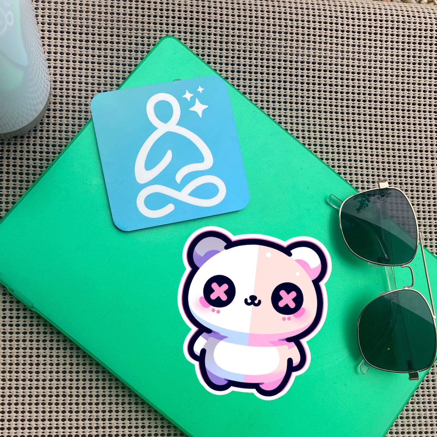 Weirdcore Pastel Goth Grunge Cute Bipolar Bear Vinyl Sticker Oddcore Animal Waterproof Sticker, Weird Stuff Unique Gift