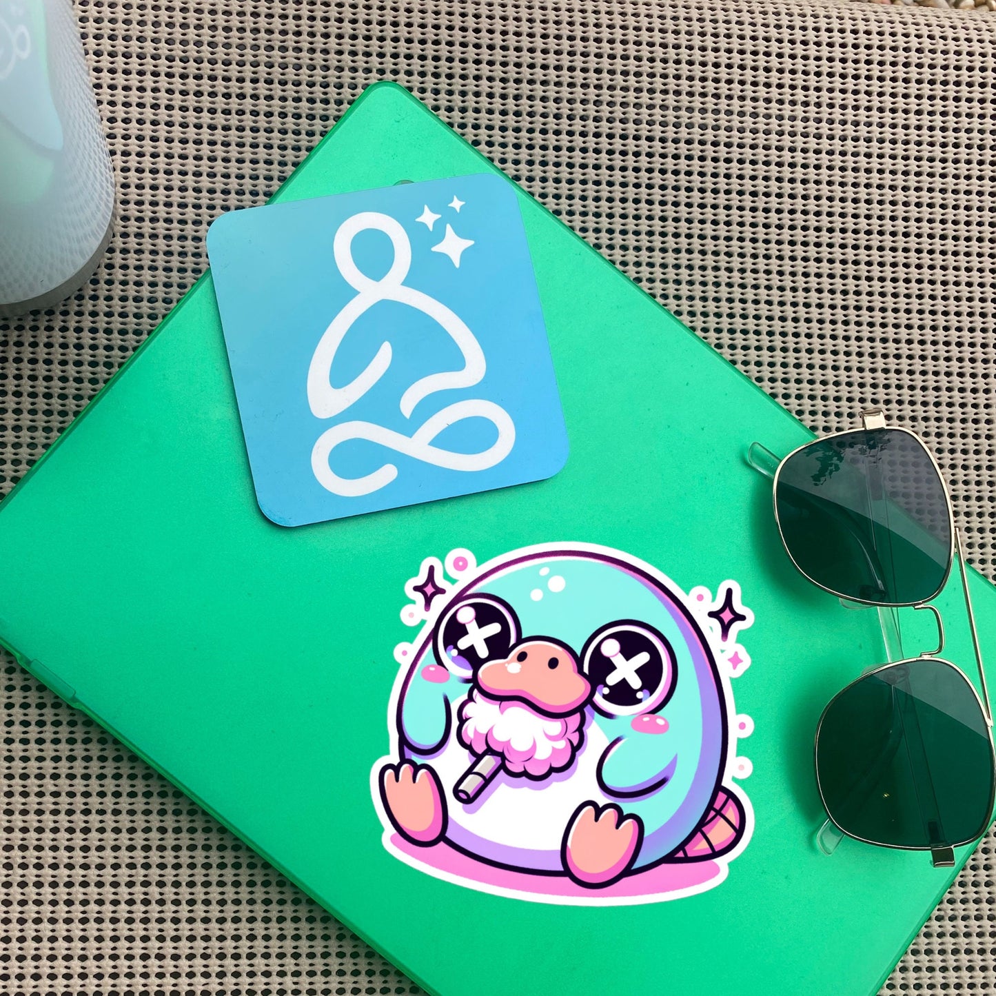 Creepy Cute Gore Clowncore Platypus Vinyl Sticker Grunge Pastel Goth Animal Cotton Candy Sticker Gifts