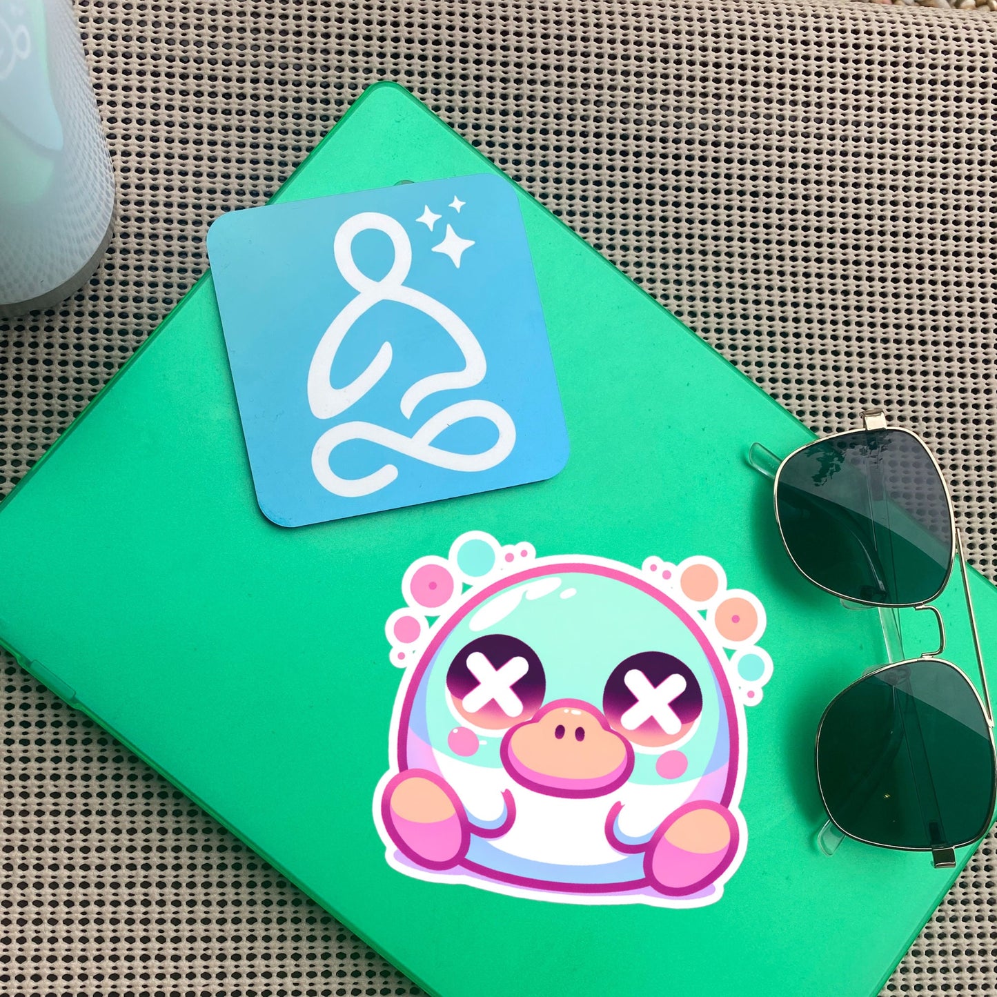 Creepy Cute Clowncore Weirdcore Dazed Platypus Vinyl Sticker Grunge Pastel Goth Weird Sticker Gifts