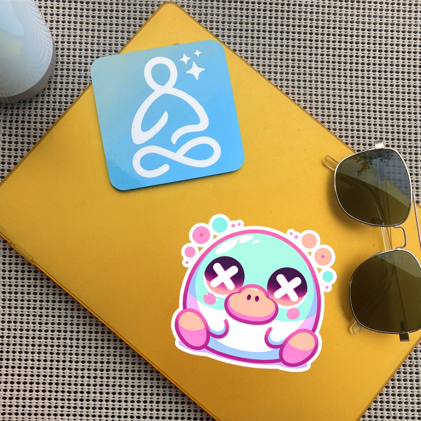 Creepy Cute Clowncore Weirdcore Dazed Platypus Vinyl Sticker Grunge Pastel Goth Weird Sticker Gifts