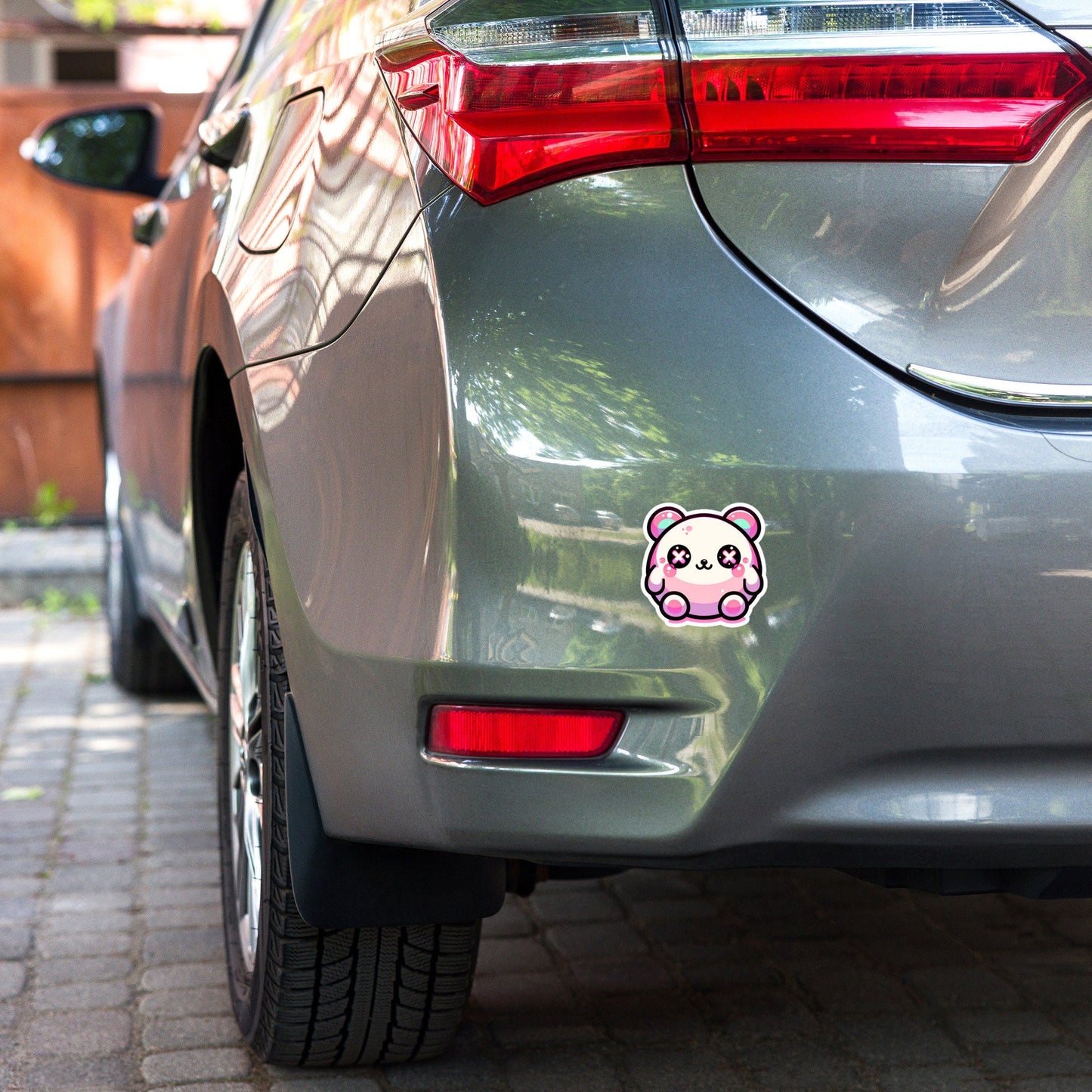 Weirdcore Pastel Goth Grunge Cute Chubby Pink Bear Vinyl Sticker Oddcore Animal Waterproof Sticker, Weird Stuff Unique Gift
