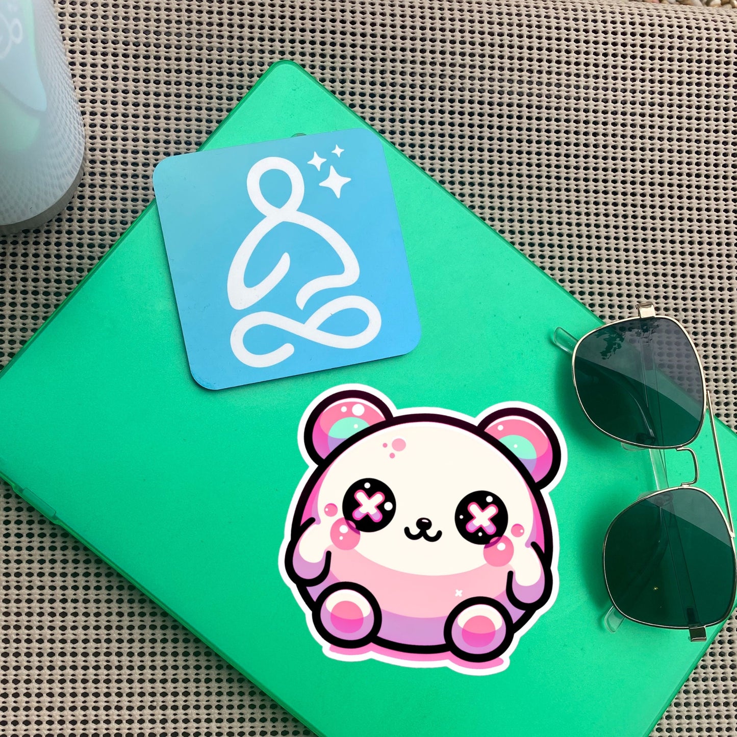 Weirdcore Pastel Goth Grunge Cute Chubby Pink Bear Vinyl Sticker Oddcore Animal Waterproof Sticker, Weird Stuff Unique Gift