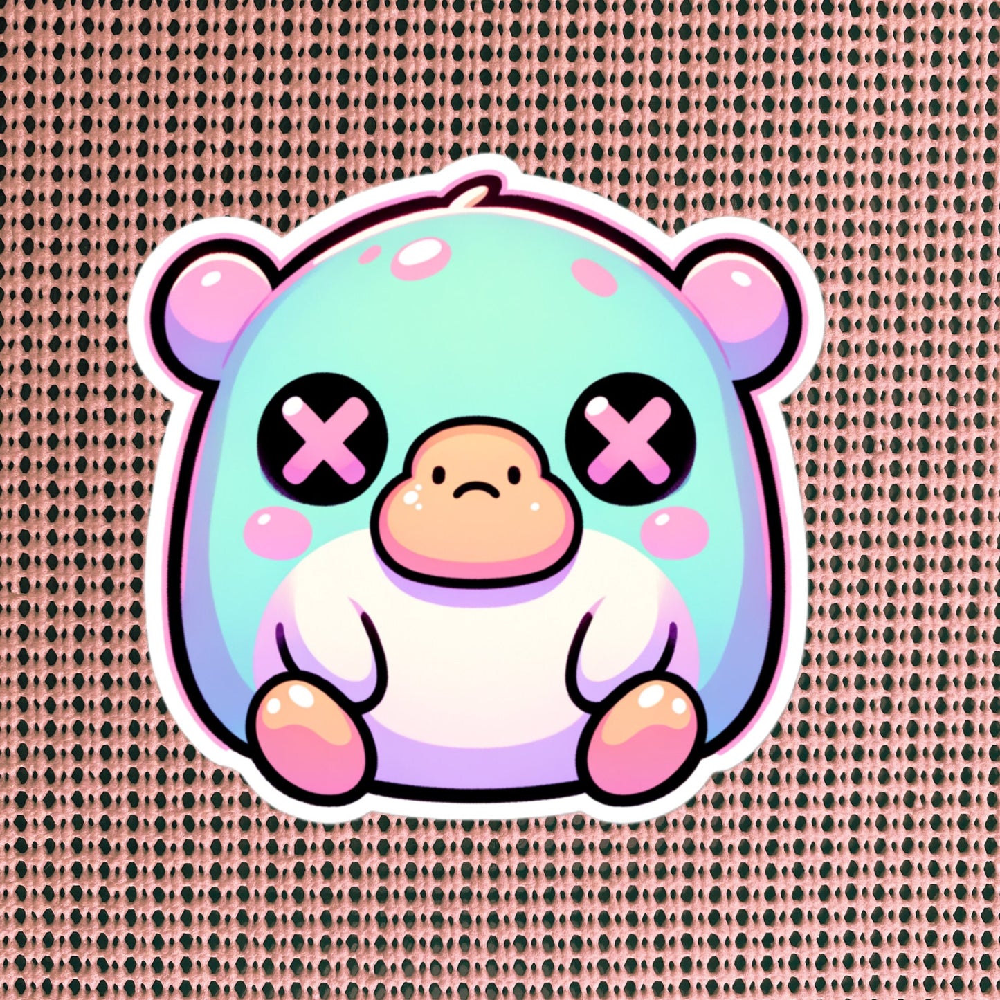 Creepy Cute Gore Clowncore Platypus Vinyl Sticker Grunge Pastel Goth Animal Sticker Gifts