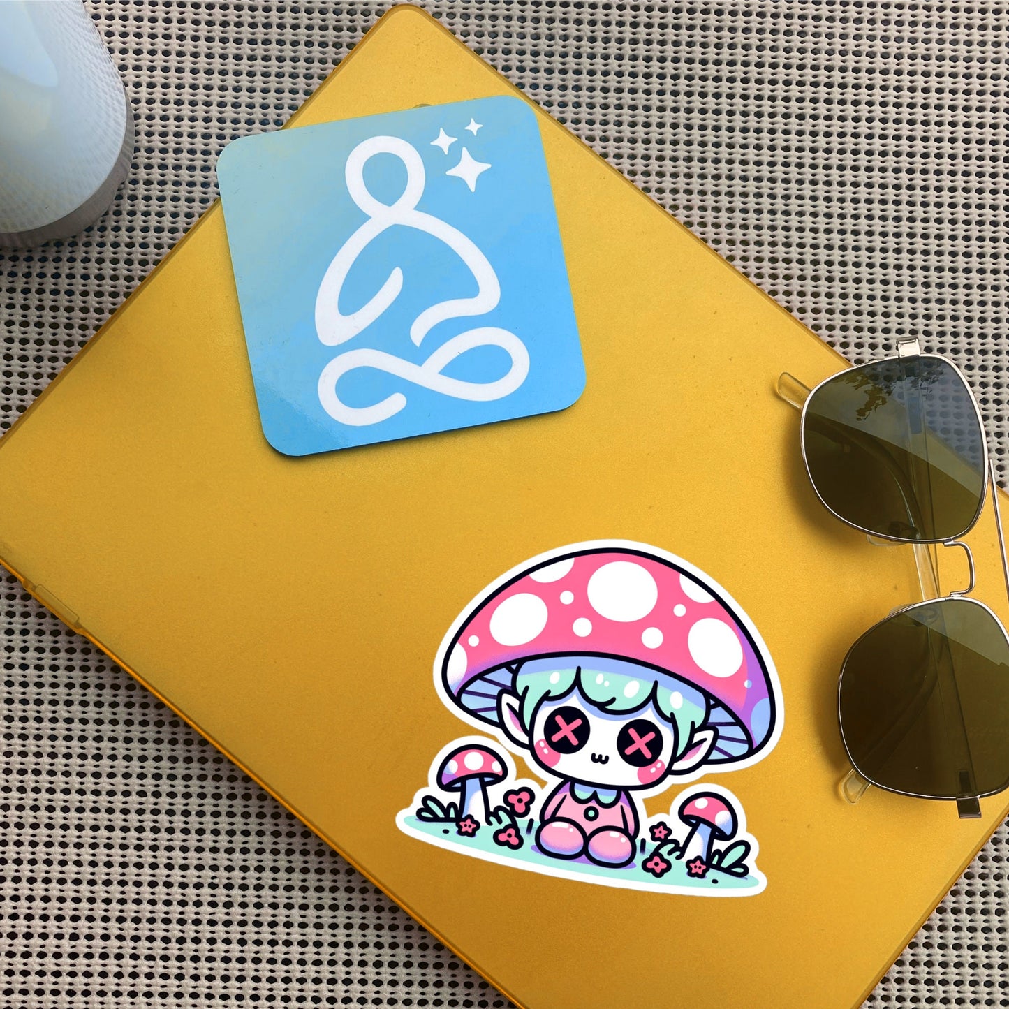 Creepy Cute Gore Clowncore Mushroom Boy Vinyl Sticker Grunge Pastel Goth Sticker Gifts