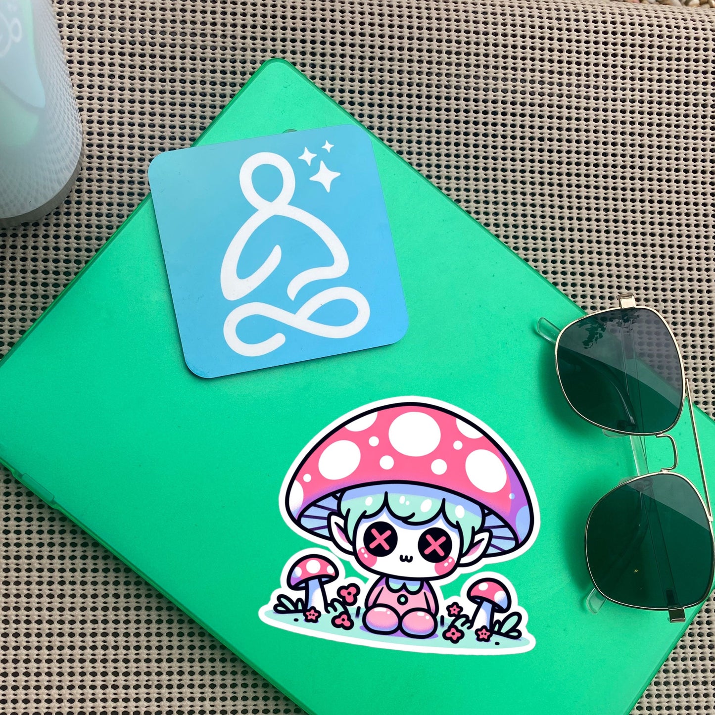 Creepy Cute Gore Clowncore Mushroom Boy Vinyl Sticker Grunge Pastel Goth Sticker Gifts