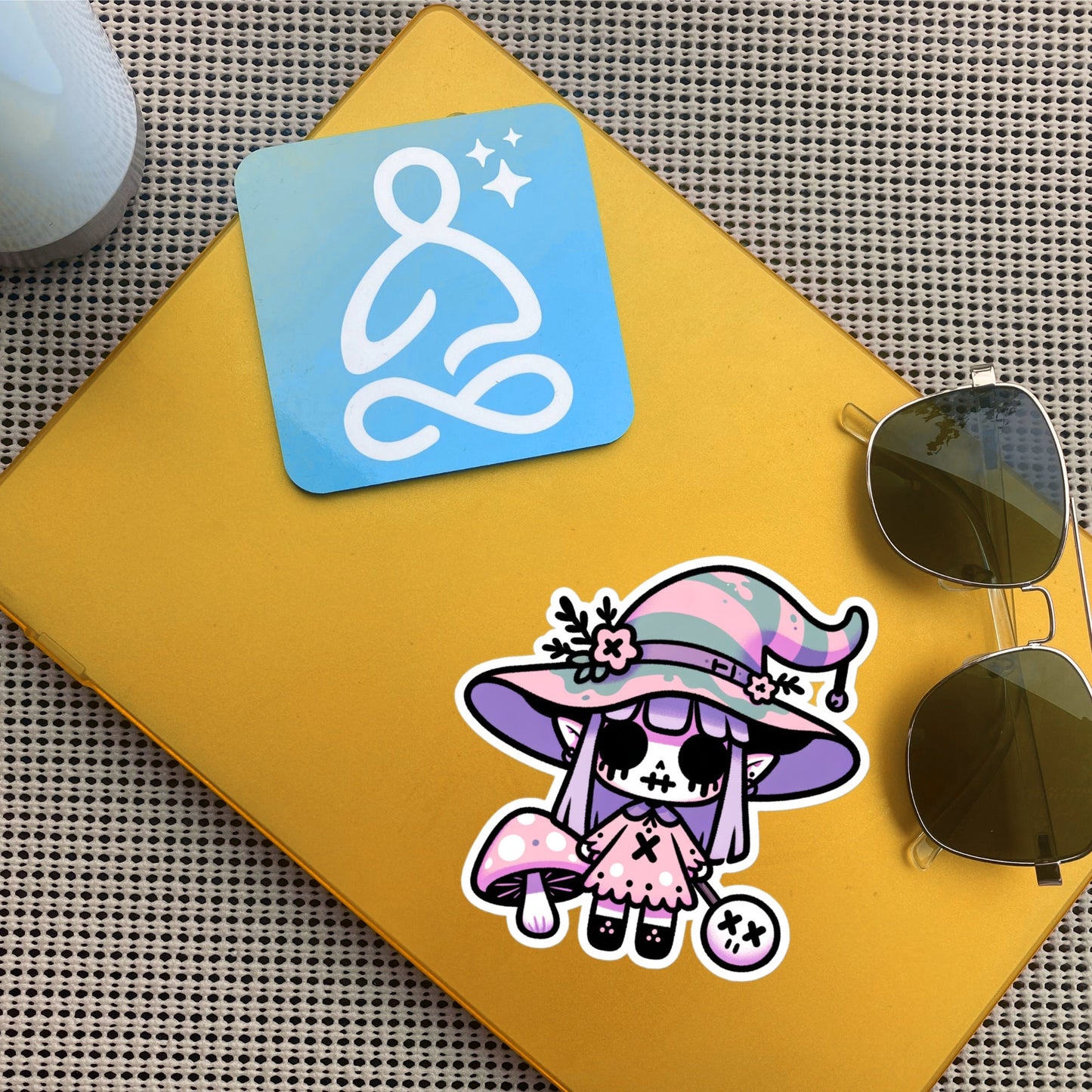 Creepy Cute Gore Weirdcore Mushroom Witch Vinyl Sticker Grunge Pastel Goth Witch Sticker Gift