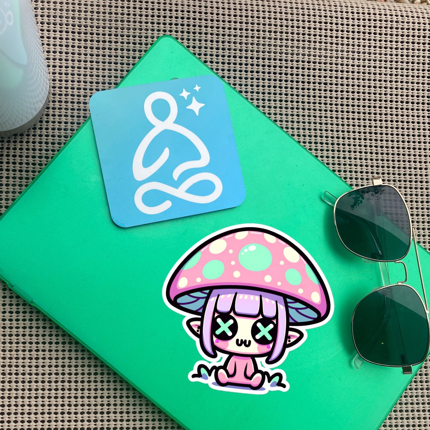 Creepy Cute Weirdcore Mushroom Elf Vinyl Sticker Grunge Pastel Goth Elf Sticker Gift