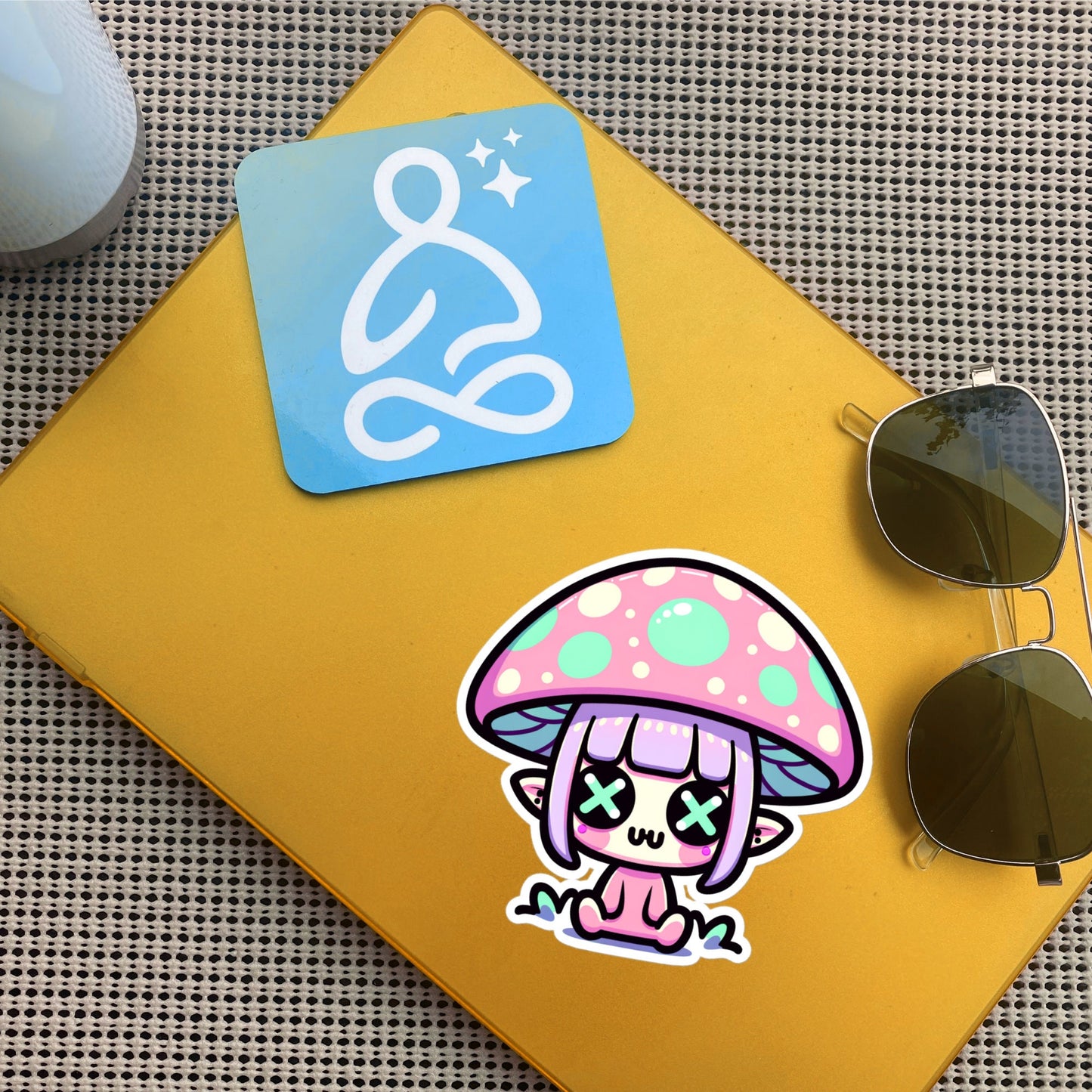 Creepy Cute Weirdcore Mushroom Elf Vinyl Sticker Grunge Pastel Goth Elf Sticker Gift