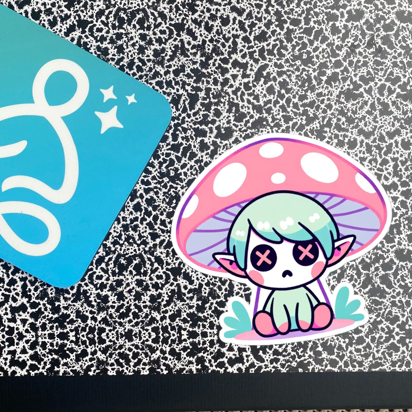 Creepy Cute Gore Clowncore Depressed Mushroom Elf Vinyl Sticker Grunge Pastel Goth Sticker Gifts