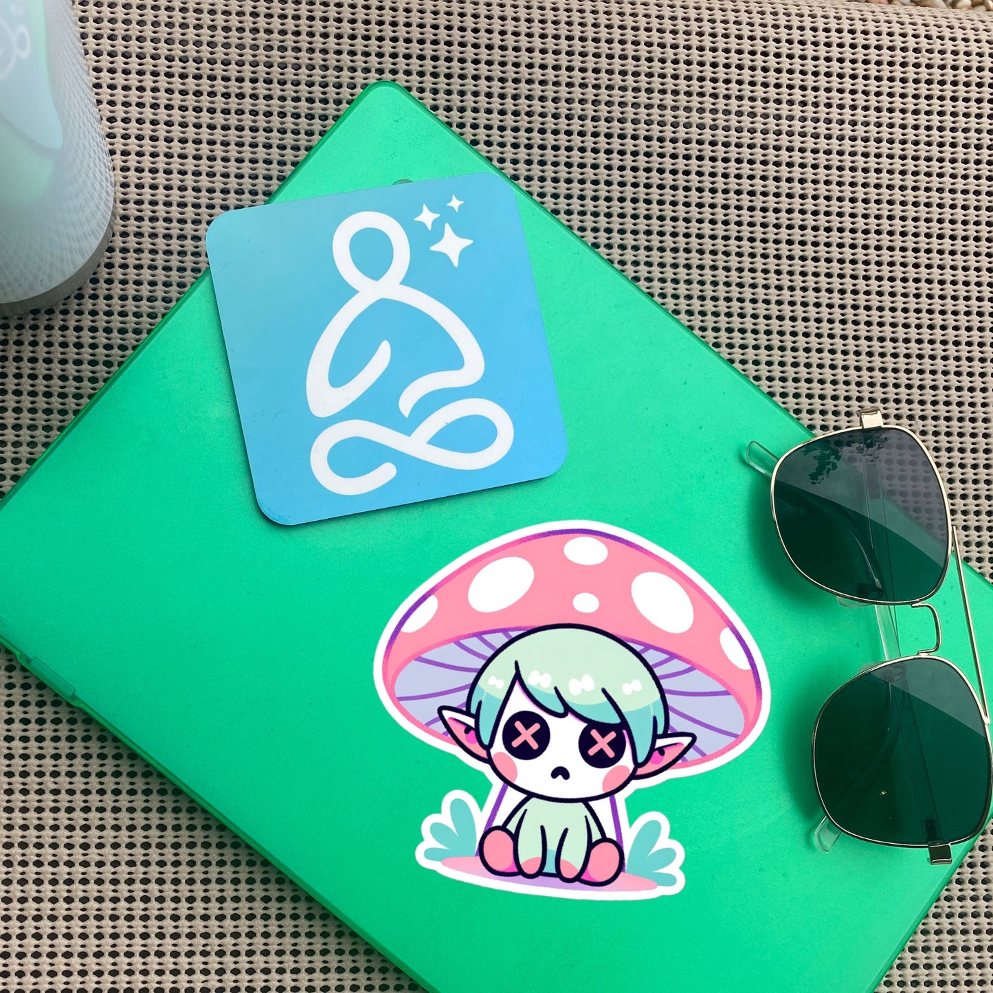 Creepy Cute Gore Clowncore Depressed Mushroom Elf Vinyl Sticker Grunge Pastel Goth Sticker Gifts