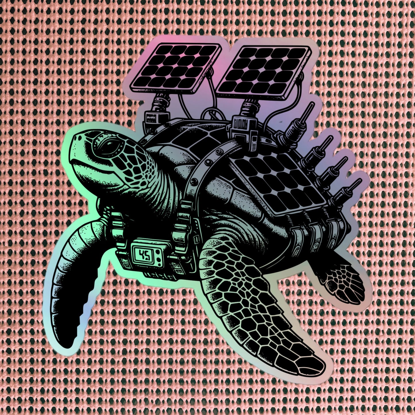 Gothic Grunge Punkrock Solar Powered Sea Turtle Sticker Vinyl Holographic Pastel Goth Warcore Turtle Sticker