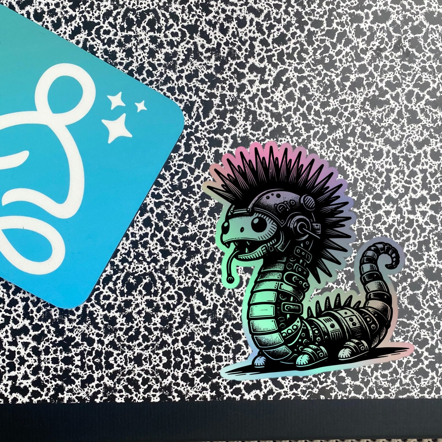Gothic Grunge Punkrock Cyborg Locknest Monster Sticker Vinyl Holographic Cyberpunk Lock Ness Nessie Sticker