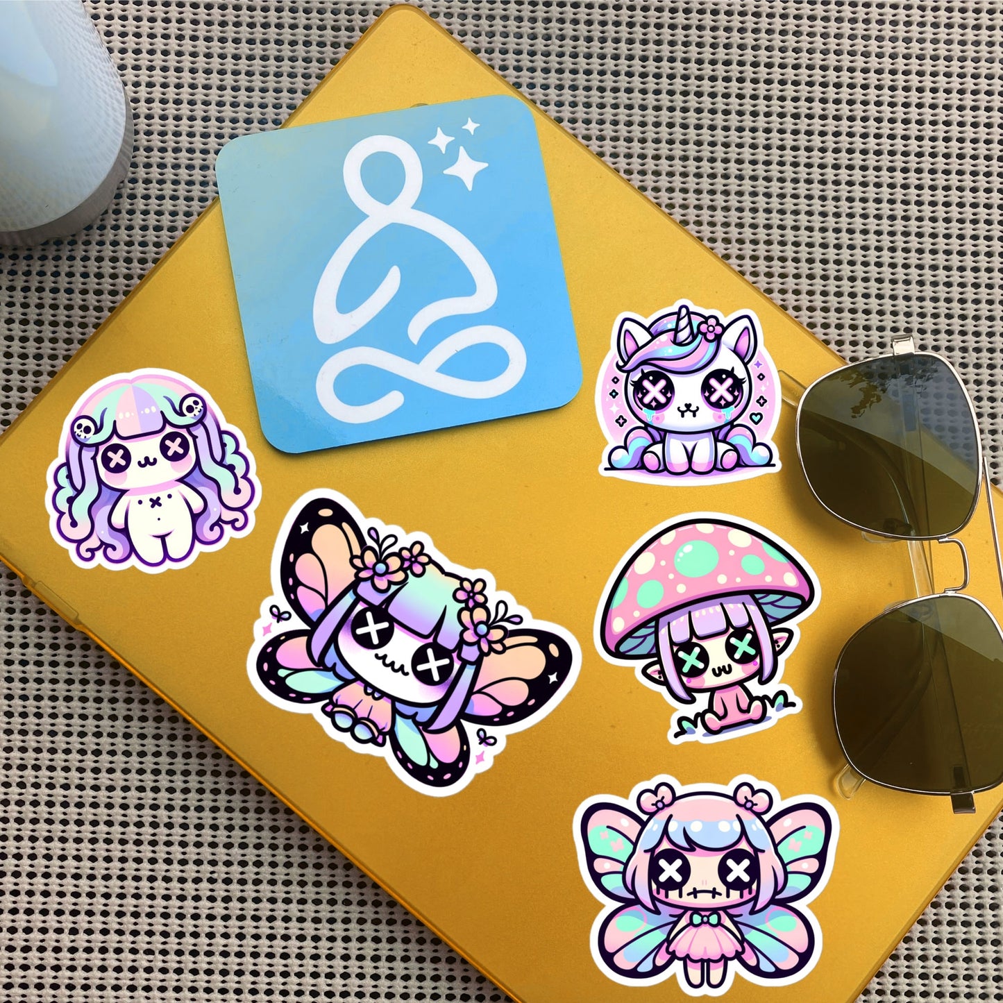Creepy Cute Gore Mythical Faery Characters Sticker Sheet Grunge Pastel Goth Unicorn Mushroom Elf Fairy Medusa Sticker Pack