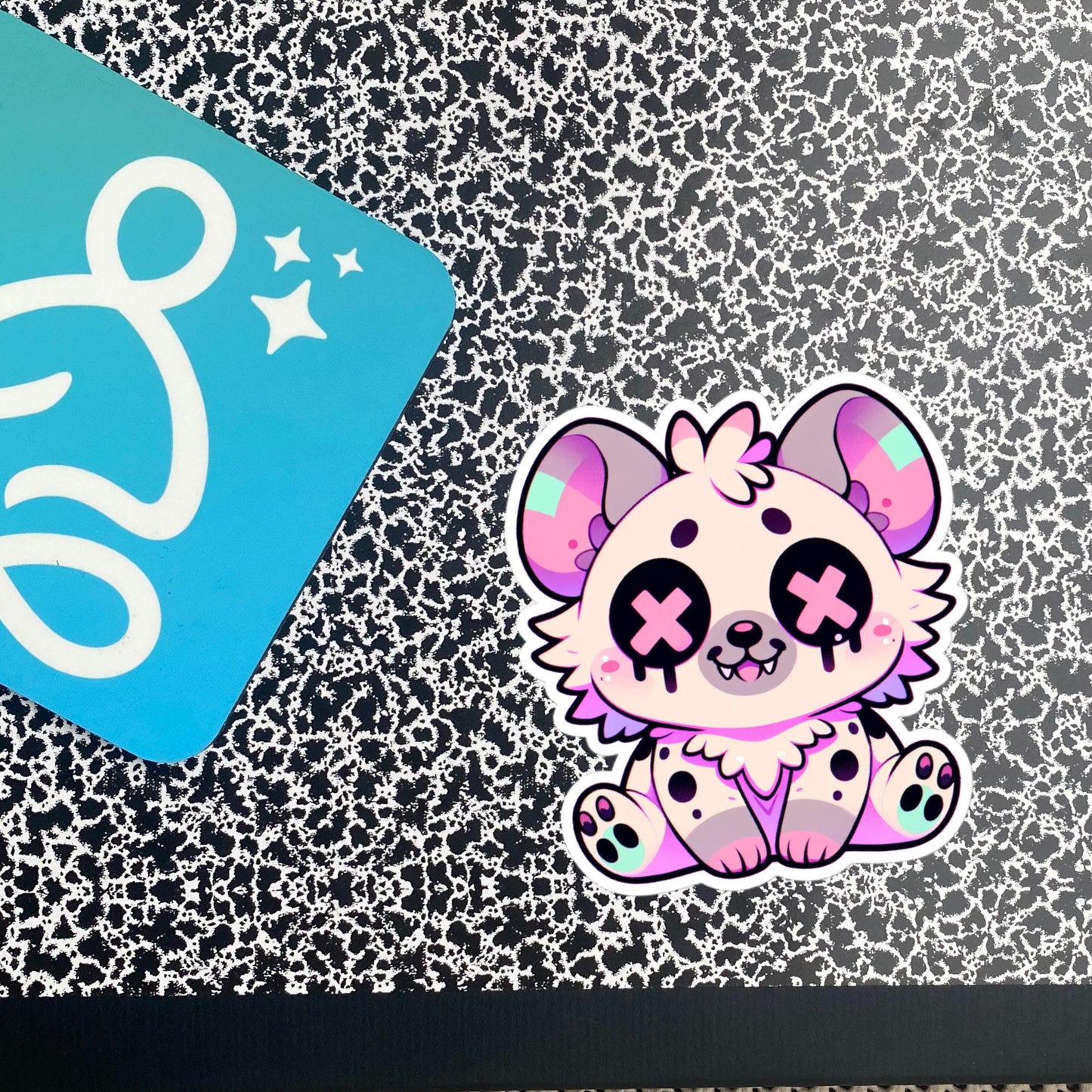 Creepy Cute Gore Clowncore Hyena Sticker Weirdcore Grunge Pastel Goth Hyena Vinyl Waterproof Sticker