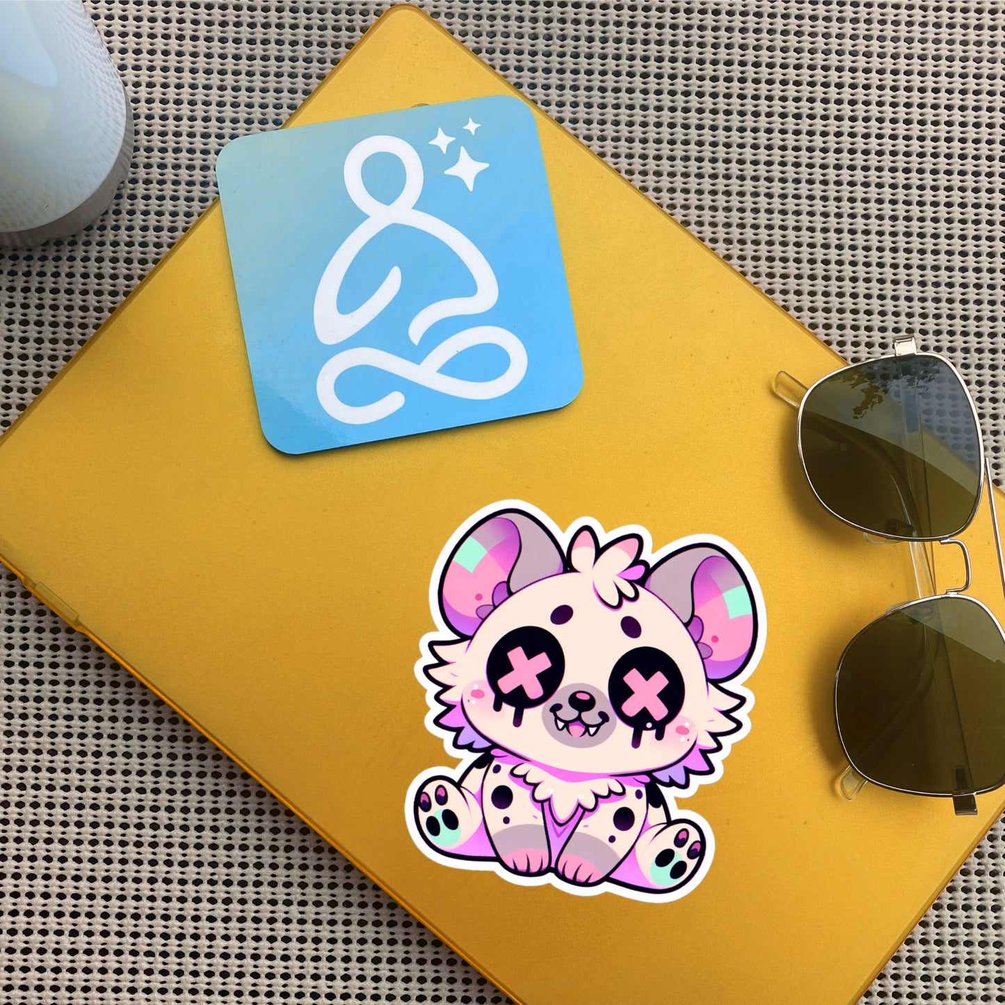 Creepy Cute Gore Clowncore Hyena Sticker Weirdcore Grunge Pastel Goth Hyena Vinyl Waterproof Sticker