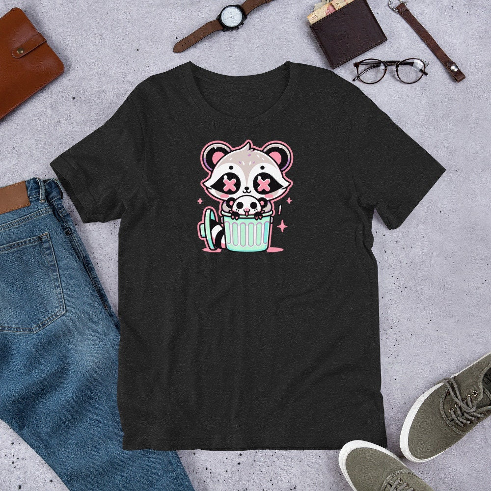 Weirdcore Pastel Goth Grunge Gore Creepy Cute Trashy Raccoon & Opossum T-Shirt