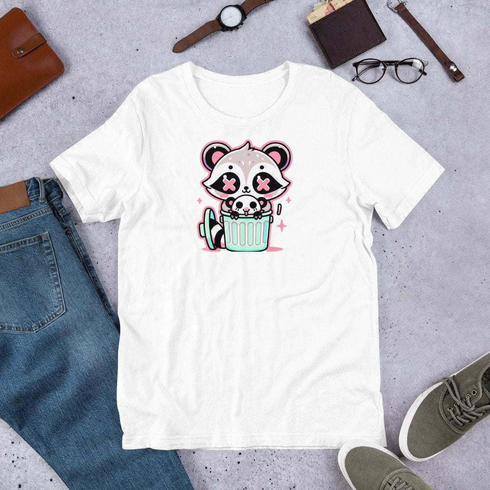 Weirdcore Pastel Goth Grunge Gore Creepy Cute Trashy Raccoon & Opossum T-Shirt