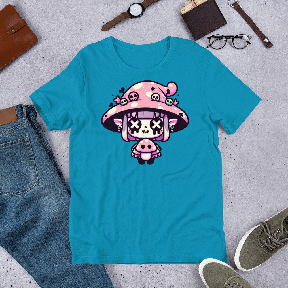 Weirdcore Pastel Goth Grunge Gore Creepy Cute Mushroom Gothic Girl T-Shirt