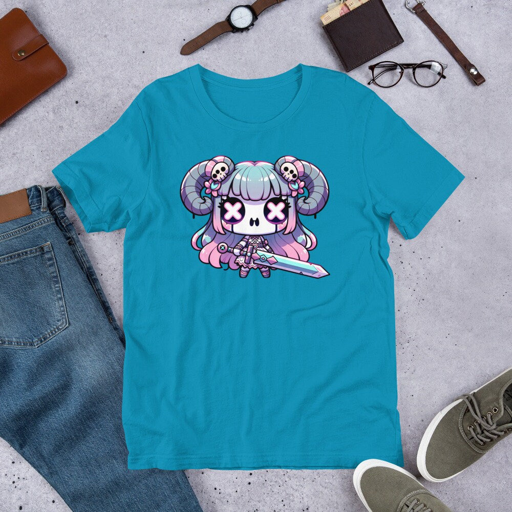 Weirdcore Pastel Goth Grunge Gore Creepy Cute Gothic Norse Valkyrie T-Shirt