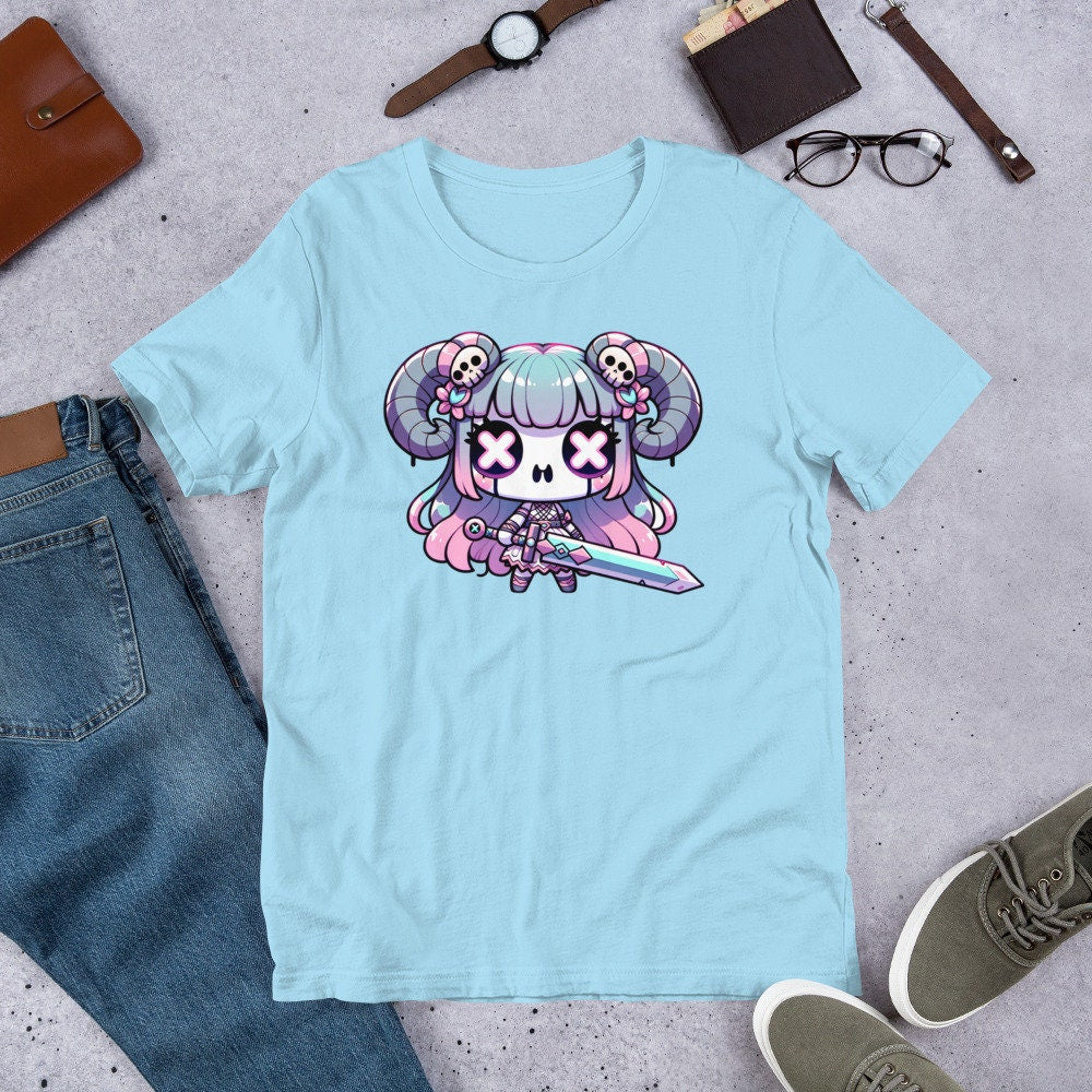 Weirdcore Pastel Goth Grunge Gore Creepy Cute Gothic Norse Valkyrie T-Shirt