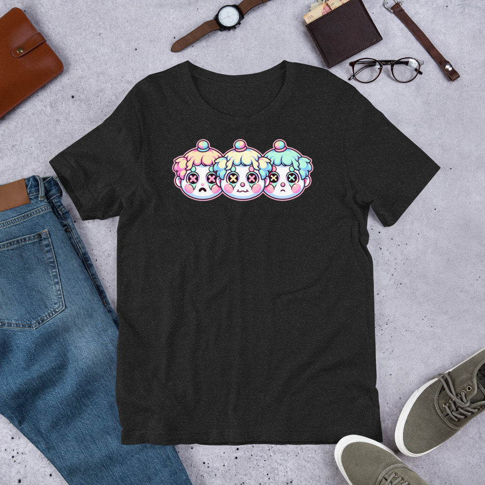 Weirdcore Pastel Goth Grunge Gore Creepy Cute Clowncore Dark Theatrical Clowns T-Shirt