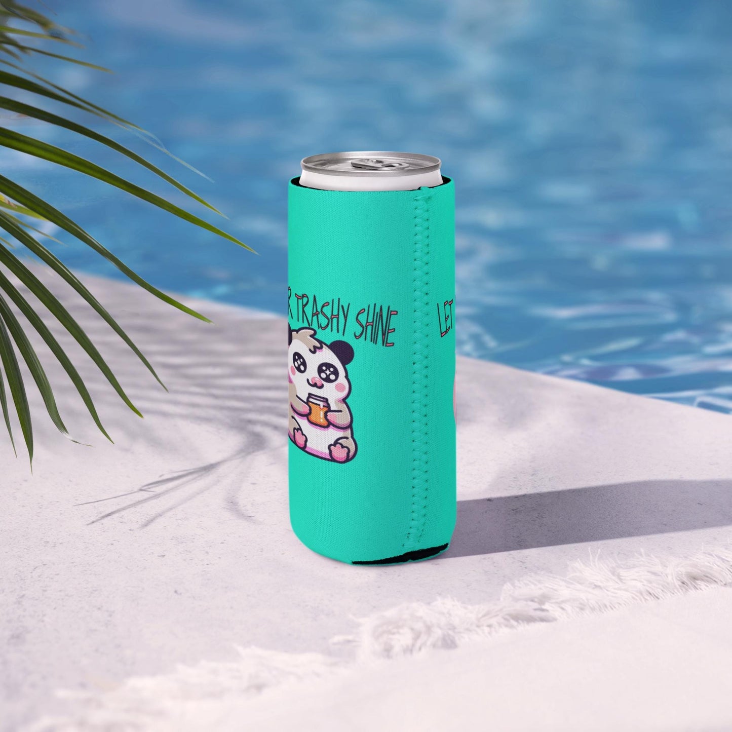 Pastel Goth Weirdcore Let Your Trashy Shine Beer Cozie Grunge Oppossum Can Cooler Koozie
