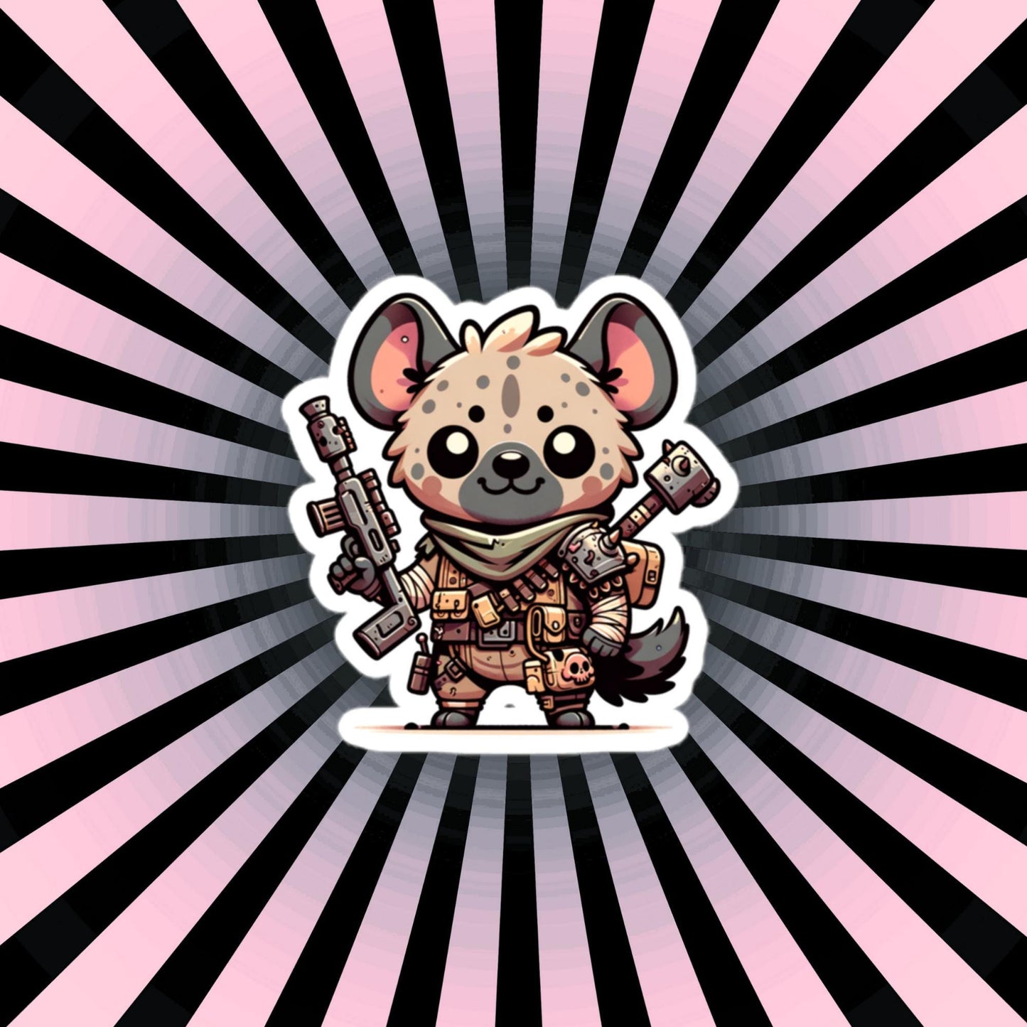 Dystopian Apocalyptic Creepy Cute Hyena Waterproof Grunge Vinyl Sticker