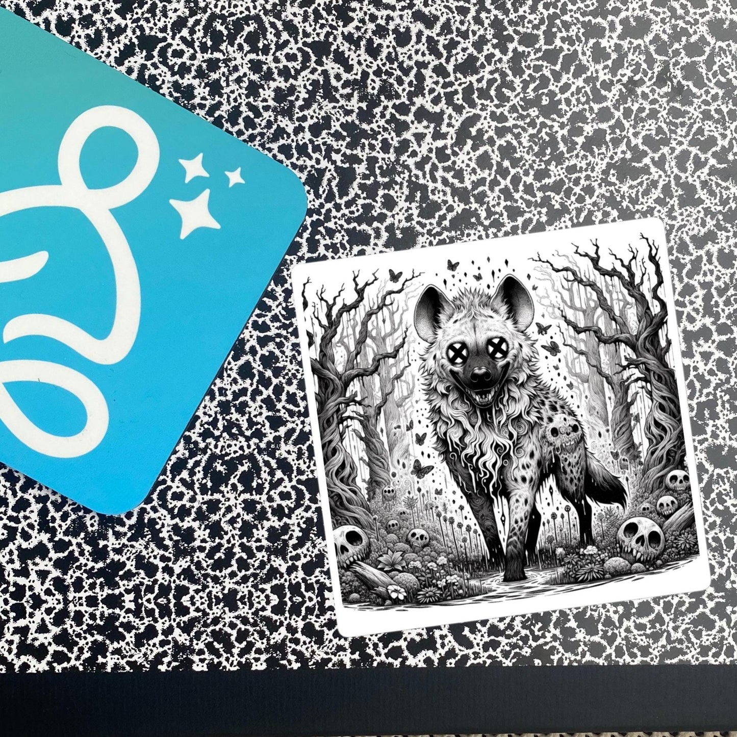 Dark Forest Spooky Creepy Weirdcore Hyena Waterproof Vinyl Sticker