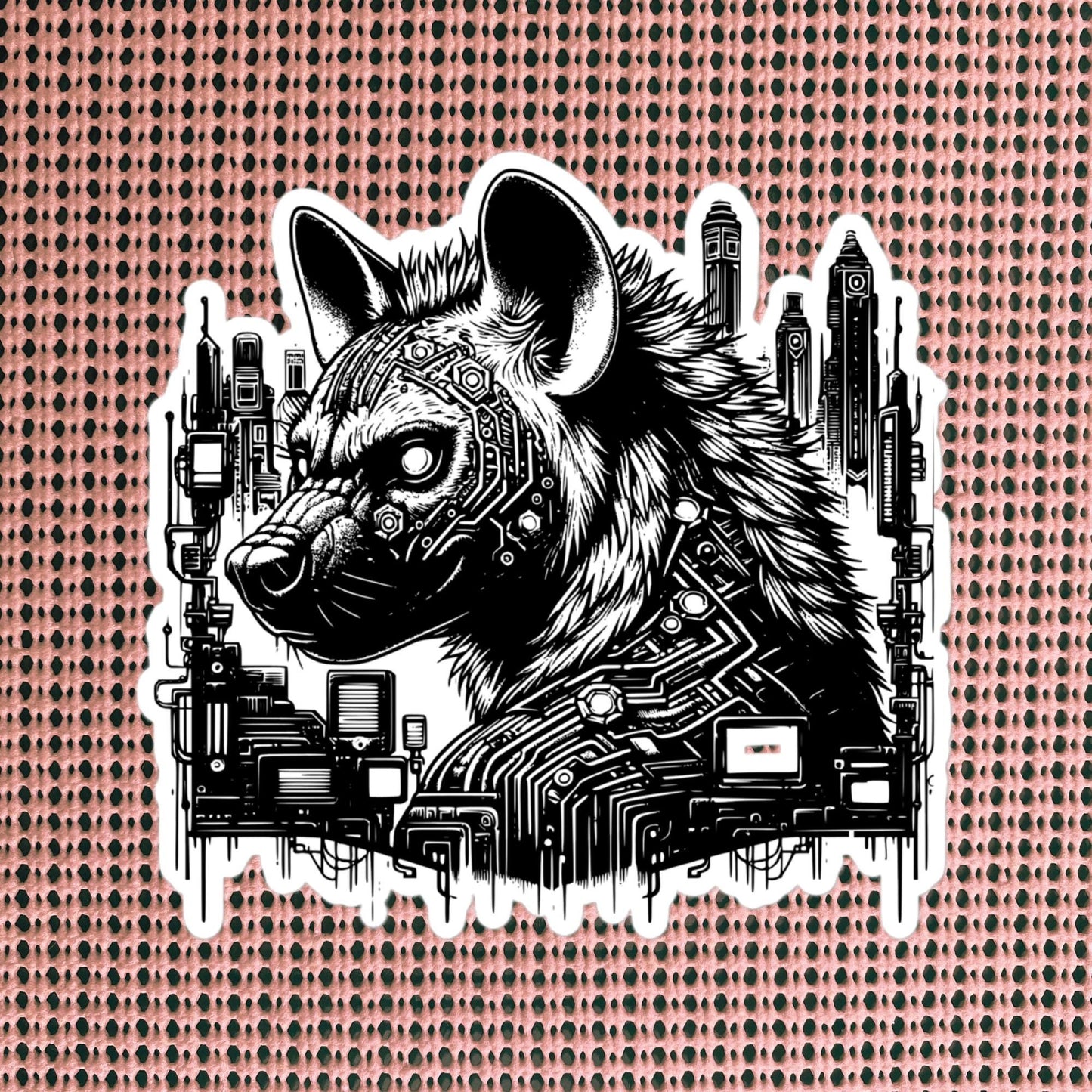 Industrial Cityscape Tech Weirdcore Hyena Grunge Waterproof Vinyl Sticker