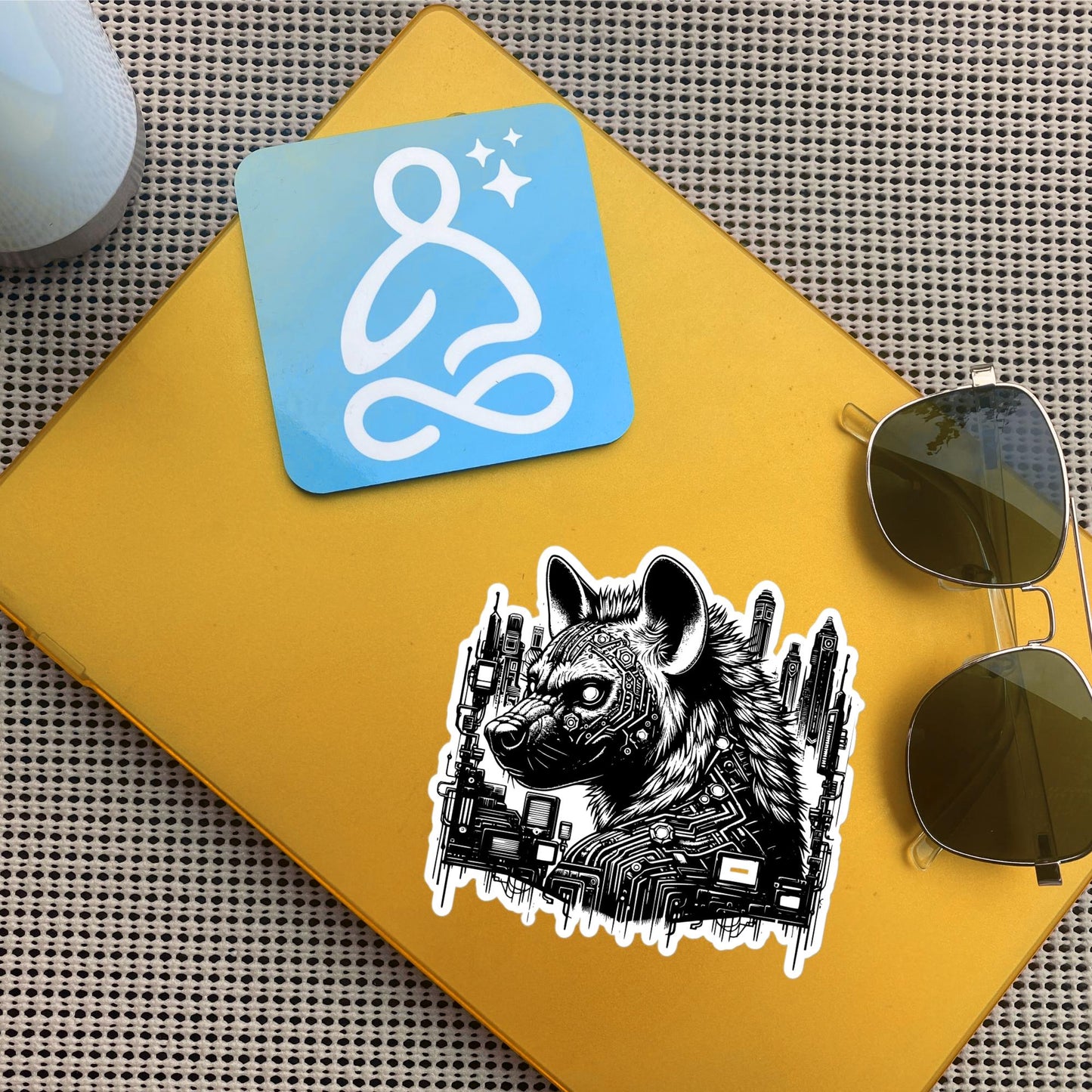 Industrial Cityscape Tech Weirdcore Hyena Grunge Waterproof Vinyl Sticker