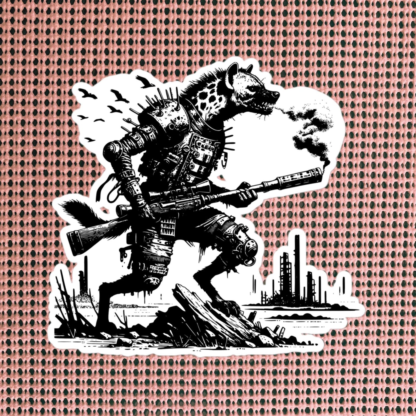 Apocalyptic Gothic Dystopian Grunge Hyena Vinyl Sticker