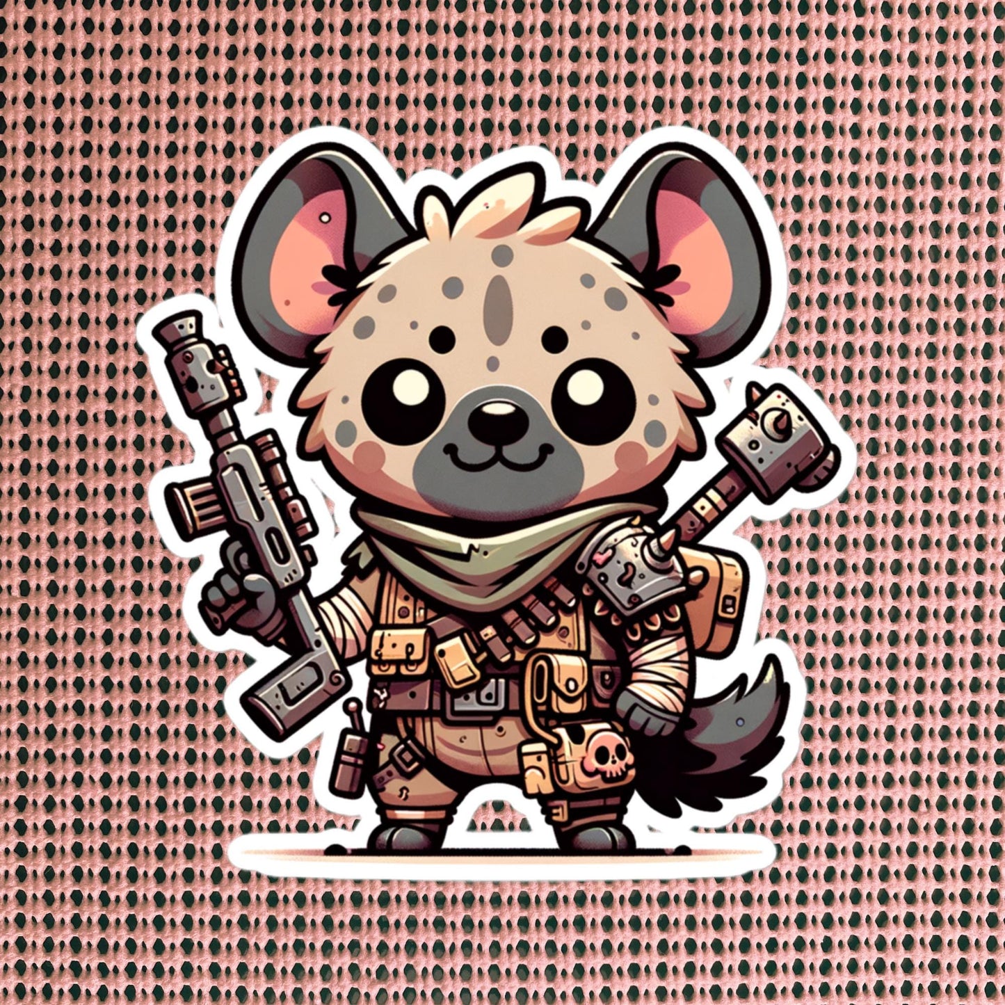 Dystopian Apocalyptic Creepy Cute Hyena Waterproof Grunge Vinyl Sticker
