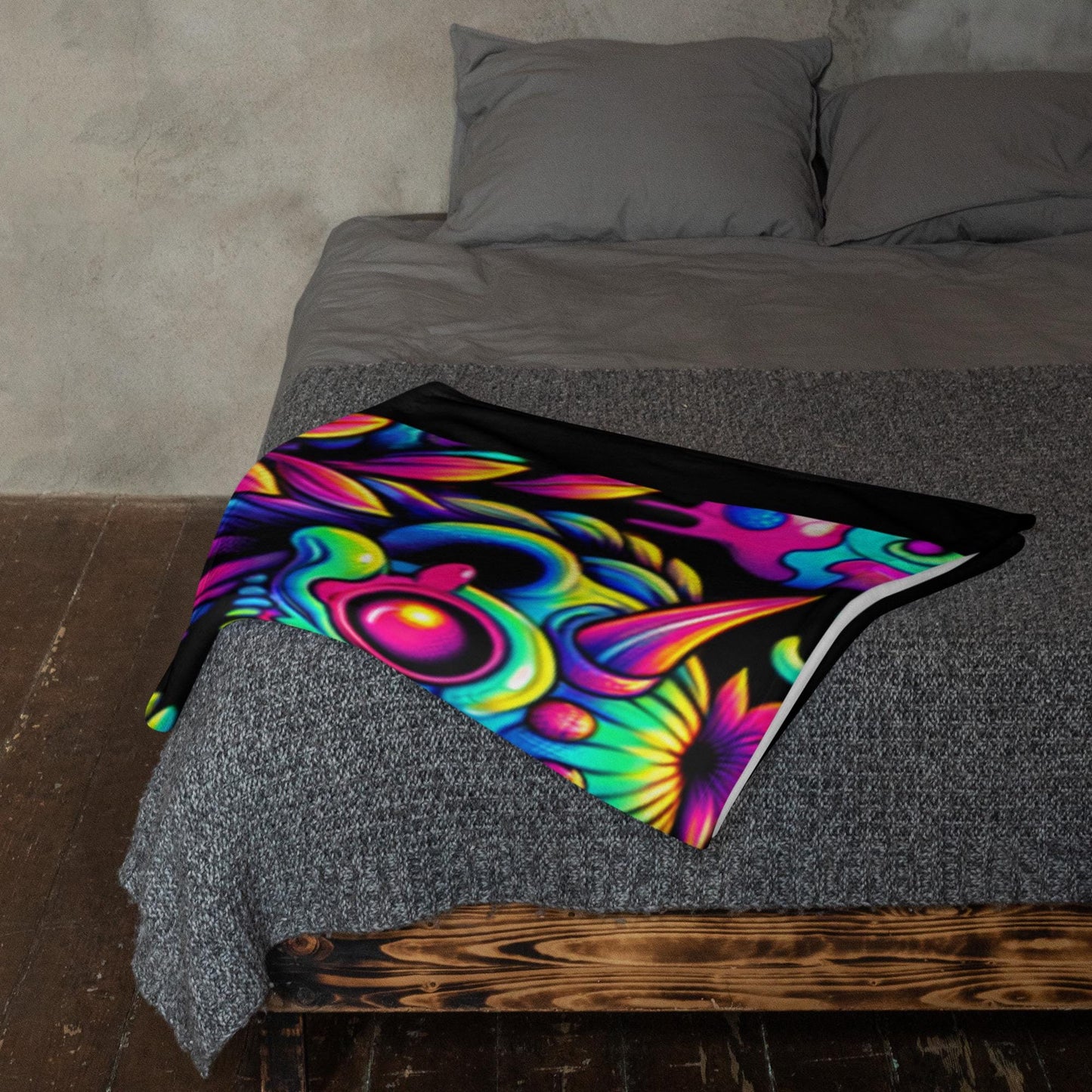 Halloween Crying Ghost Horror Grunge Throw Blanket Neon Goth Y2K Grunge Gothic Decor