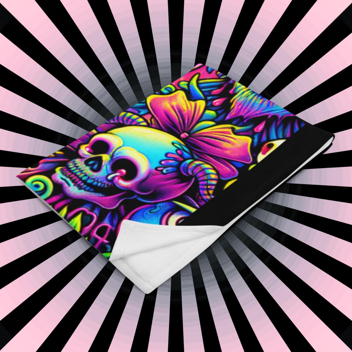 Blanket Halloween Candy Gore Scared Ghost Throw Blanket Horror Neon Goth Y2K Grunge Room Decor